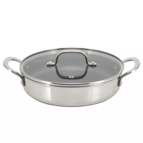 Better Chef 10-Inch 3-Ply Stainless Steel Nonstick Deep Fry Pan with Lid