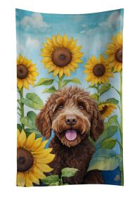 Labradoodle in Sunflowers Kitchen Towel Dish Cloths Guest Hand Towel Decorative Bathroom Towel for Face,Tea, Dishcloth, Kitchen and Bath