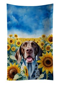 German Shorthaired Pointer in Sunflowers Kitchen Towel Dish Cloths Guest Hand Towel Decorative Bathroom Towel for Face,Tea, Dishcloth