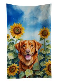 Nova Scotia Duck Toller in Sunflowers Kitchen Towel Dish Cloths Guest Hand Towel Decorative Bathroom Towel for Face,Tea, Dishcloth, Kitchen and B
