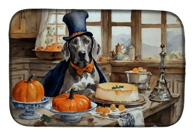 Weimaraner Fall Kitchen Pumpkins Dish Drying Mat Absorbent Dish Drying Mat Pad for Kitchen Counter Dish Drainer Mat for Countertop, 14 x 21"