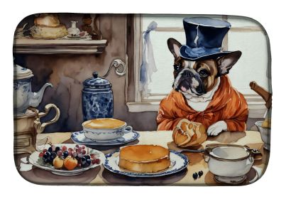 French Bulldog Fall Kitchen Pumpkins Dish Drying Mat Absorbent Dish Drying Mat Pad for Kitchen Counter Dish Drainer Mat for Countertop, 14 x 21"