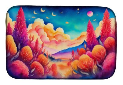 Celosia in Color Dish Drying Mat Absorbent Dish Drying Mat Pad for Kitchen Counter Dish Drainer Mat for Countertop, 14 x 21", Multicolor