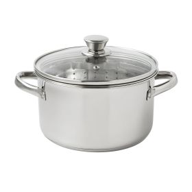 4-Quart Steamer Pot with Glass Lid, Induction Compatible, Dishwasher Safe, Veggies, Fish